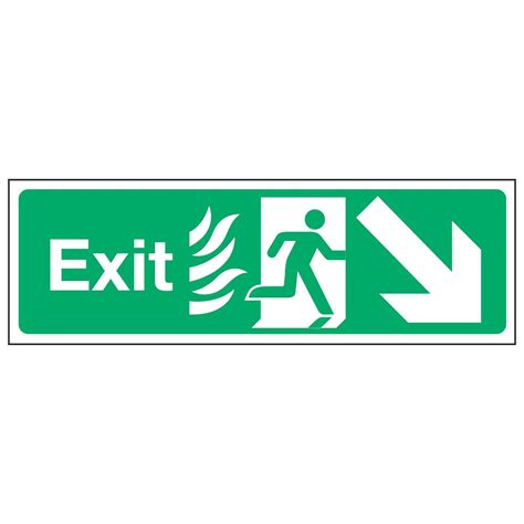 Exit Arrow Down Right Nhs Double Sided Linden Signs Print