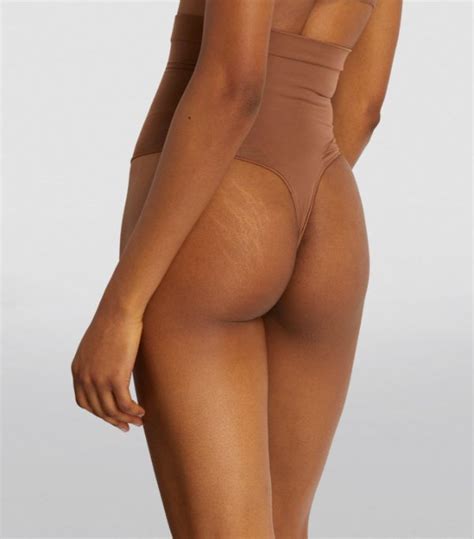 Womens Skims Brown Seamless Sculpt High Waist Thong Harrods {countrycode}