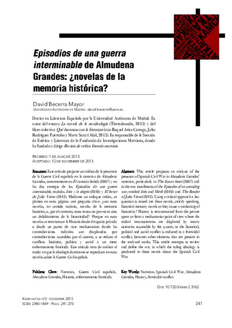 Pdf Episodios De Una Guerra Interminable De Almudena Grandes