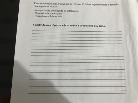 Elabore um texto dissertativo De no mínimo 15 linhas argumentando a