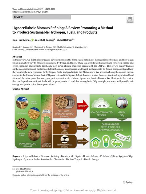 Lignocellulosic Biomass Refining A Review Promoting A Method To