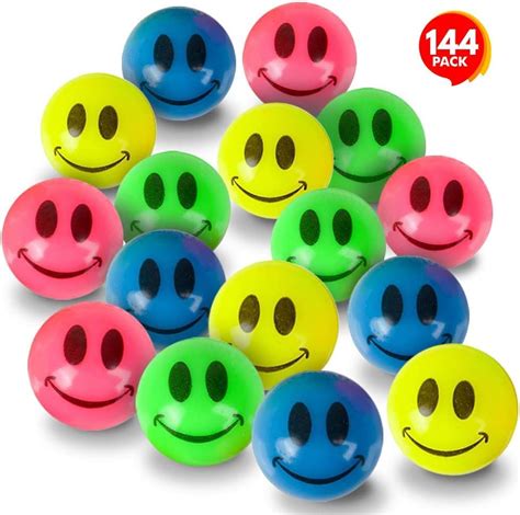 Artcreativity Mini Smile Face Bouncing Balls Bulk Pack Of 144 1 Inch Bouncy Balls