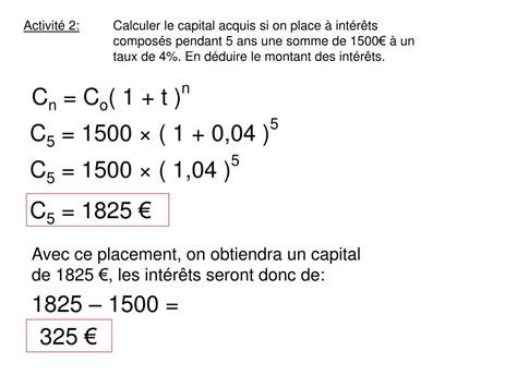 PPT Intérêts composés PowerPoint Presentation free download ID 5243926