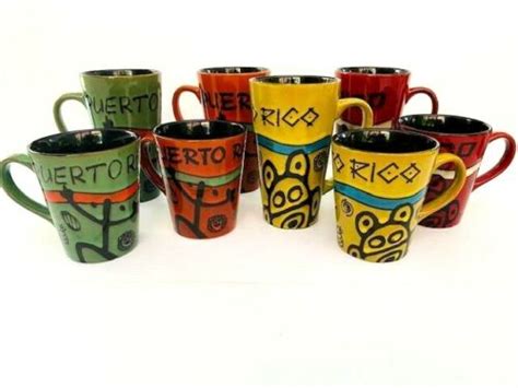 Puerto Rico Ceramic Coqui Taino Coffee Mugs Cups Oz Or Oz Fine