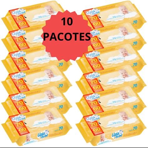 kit 10 Pacotes De lenco Toalhas umedecido Upa Bebê 10 Pacote