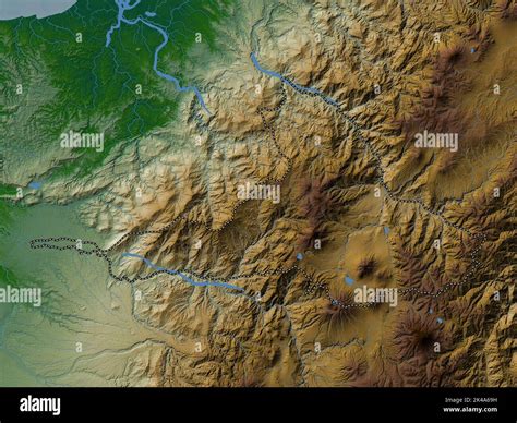 Imbabura Province Of Ecuador Colored Elevation Map With Lakes And