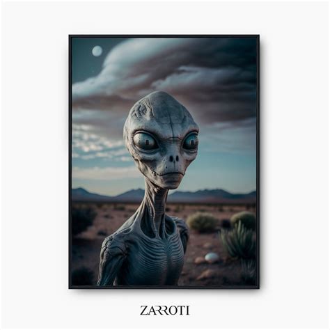 Alien Printable Wall Art Alien Art Instant Download Alien Lover Sci