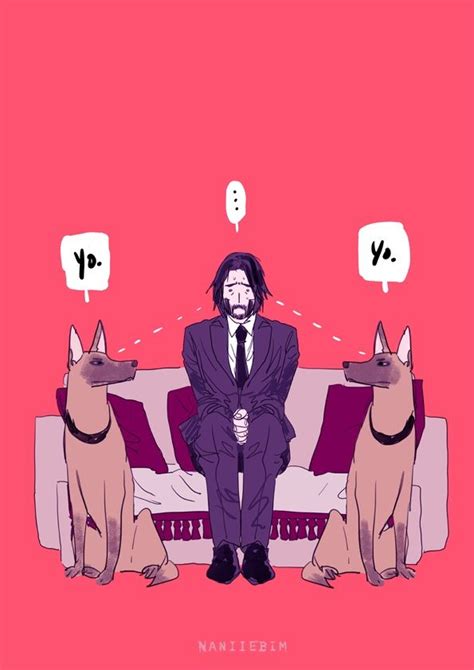 Keanu Reeves John Wick Cartoon Art