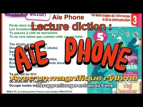 Lecture diction Aïe Phone unité 3 Mes apprentissages en français 5