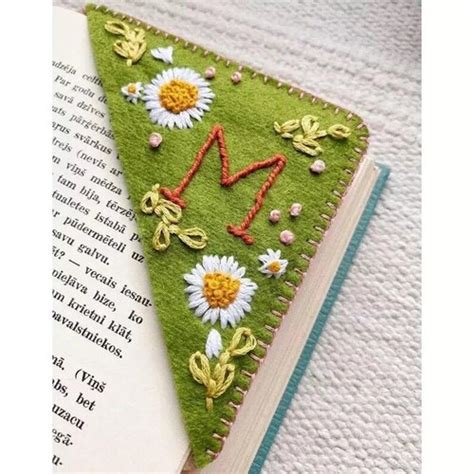 Hand Embroidered Custom Bookmark Personalized Letter Book Etsy Uk