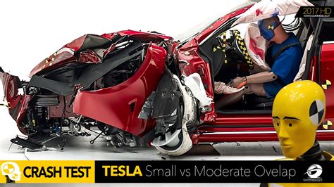 2016 Tesla Model S Small Vs Moderate Iihs Crash Test Car Youtube