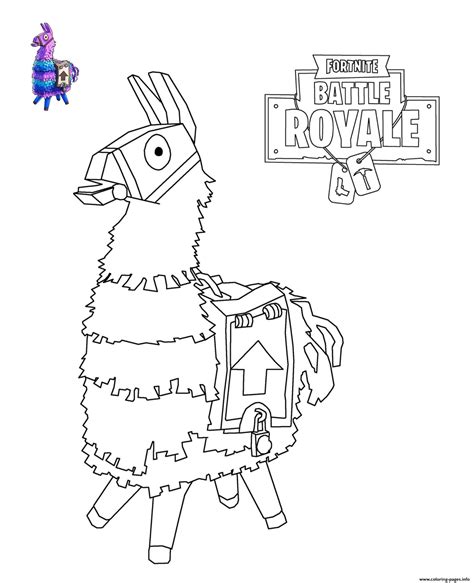 Llama Fortnite Coloring page Printable