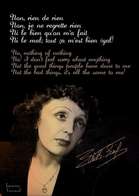 My Mum S Favorite Song Edith Piaf Non Je Ne Regrette Rien Https