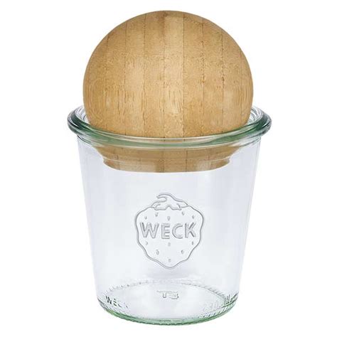 WECK 290ml Sturzglas Mit Holzkugel Verschluss Aus Bambus