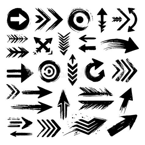 Grunge Arrow Vector Illustration Grunge Arrow Symbol Brush Paint Stock