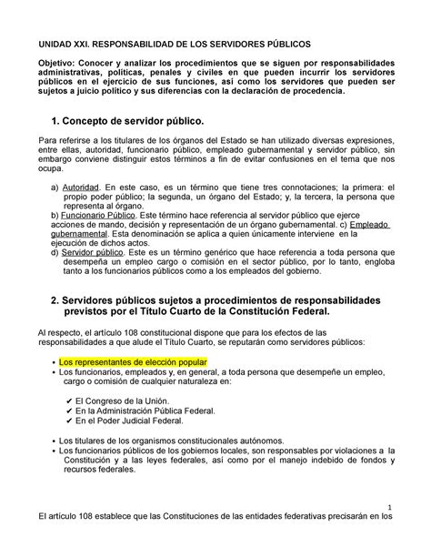 RESPONSABILIDAD DE LOS SERVIDORES PUBLICOS UNIDAD XXI