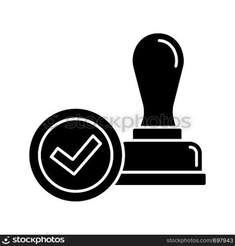 Stamp Approved Glyph Icon Stamp Of Approval Verification And