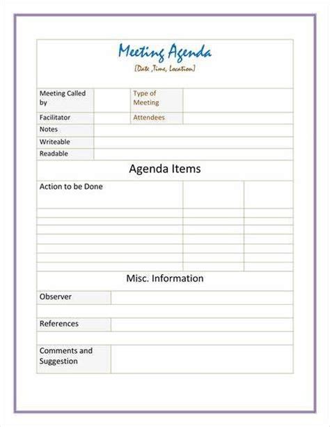 Free Printable Conference Meeting Agenda Template