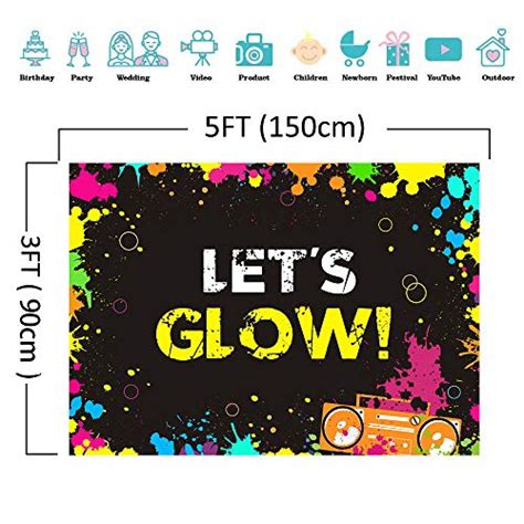 Glow Neon Splatter Photography Backdrop Vinyl Glowing In The Dark Party