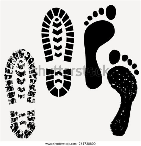 Footprint Shoes Print Footprint Dirty Boot Stock Vector Royalty Free