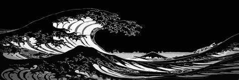 the_great_wave_off_kanagawa__black_and_white_by_k_liss | Waves wallpaper, Waves, Abstract waves