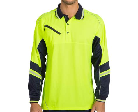 Hard Yakka Mens Koolgear Hi Visibility Two Tone Long Sleeve Polo