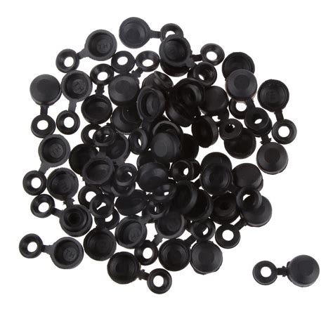 Pack of 50 Polypropylene Hinged Screw Cover Caps Washer Black - Walmart.com