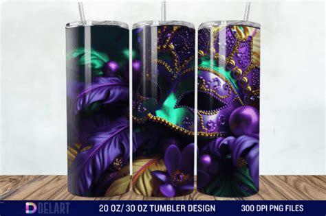 D Mardi Gras Tumbler Wrap Oz Oz Graphic By Delartcreation