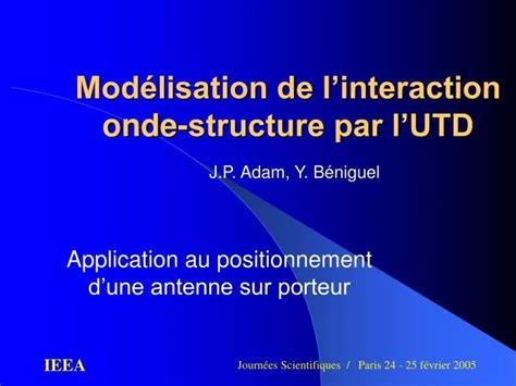 PPT Modélisation de linteraction onde structure par lUTD PowerPoint