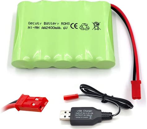 Gecoty Batterie Rechargeable Ni Mh Aa V Mah Avec C Ble De