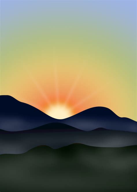 OnlineLabels Clip Art - Sunset in the mountains