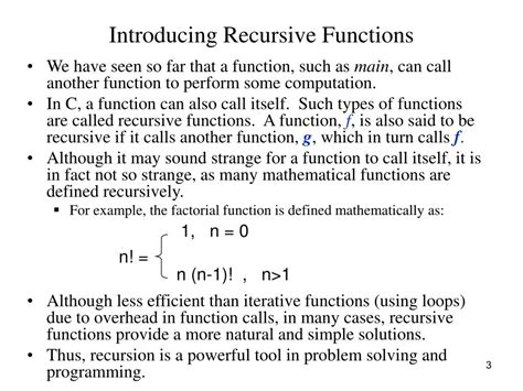 Ppt Ics Programming In C Lecture Recursive Functions