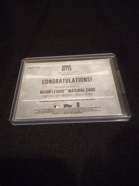 Topps Update Major League Materials Mlm Mb Mookie Betts Game