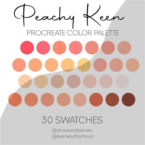 Peach Palette Procreate Color Palette Procreate Palette Etsy In 2022