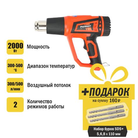 Строительный фен PATRIOT HG210 The One - купить по выгодной цене в ...