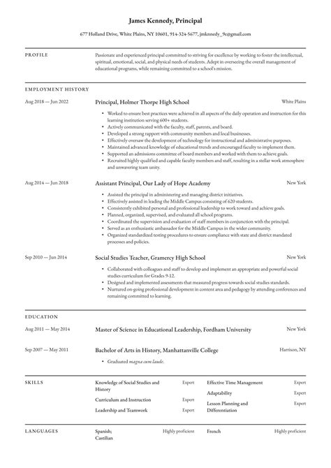 Principal Resume Examples And Templates 2025 ·