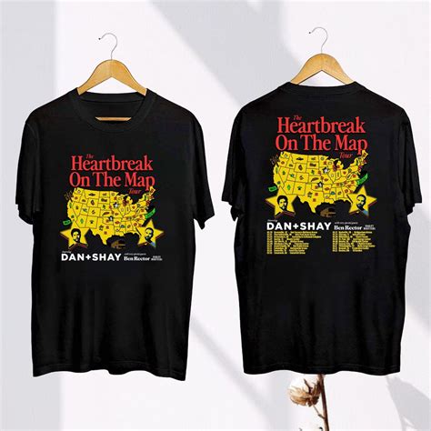 Heartbreak On The Map 2024 Tour Dan And Shay Tee Dan Shay Band Fan T