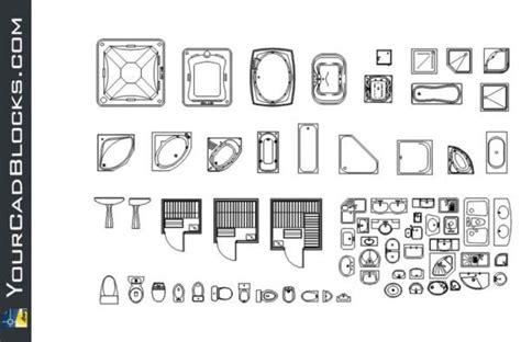 Bathroom CAD Blocks DWG - Free CAD model | 2D CAD.