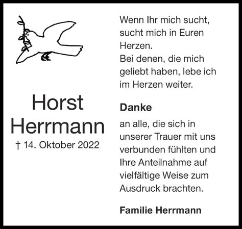 Traueranzeigen Von Horst Herrmann Aachen Gedenkt