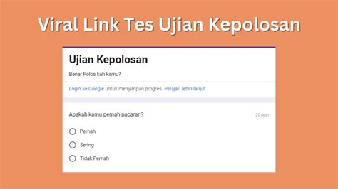 Link Ujian Kepolosan Google Form Cek Hasil Skornya Langsung Terlihat