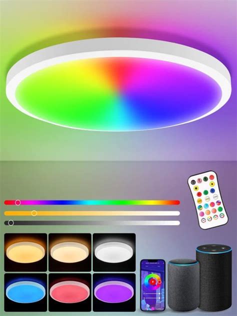 Plafonnier LED Alexa 24WPlafonnier LED RGB Dimmable avec Télécommande