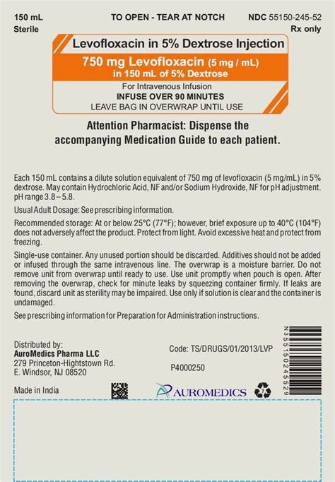 Levofloxacin FDA Prescribing Information Side Effects And Uses