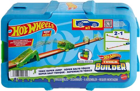 Hot Wheels Track Builder Playset Toxic Super Jump Pack With 164 Scale Toy Car And 10