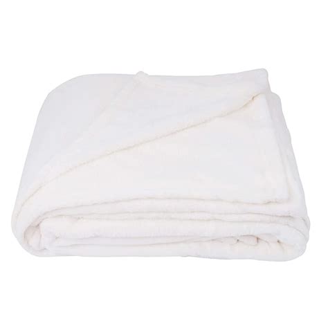 Sochow Flannel Fleece Throw Blanket 150cm×200cm All Season White