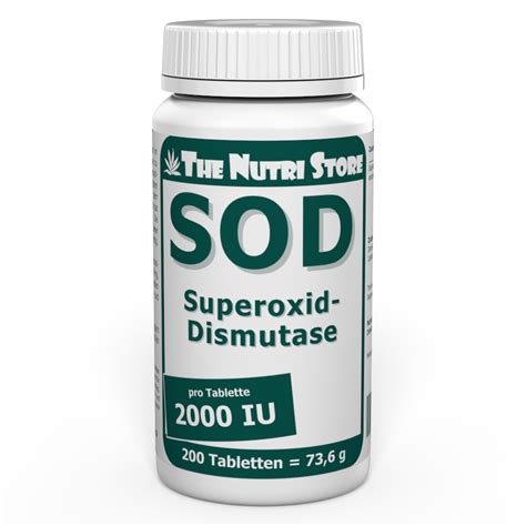 Sod 2000 Iu Superoxid Dismutase Tabletten 200 Stk The Nutri Store