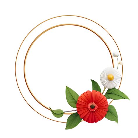 Flowery Simple Round Border Frame Isolated Transparent 27709038 Png