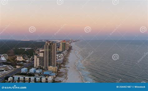 Orange Beach, Alabama Waterfront at Sunset Stock Image - Image of town ...