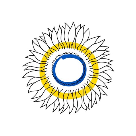 Ligne D Ic Ne De Symbole Ukrainien De Tournesol Illustration