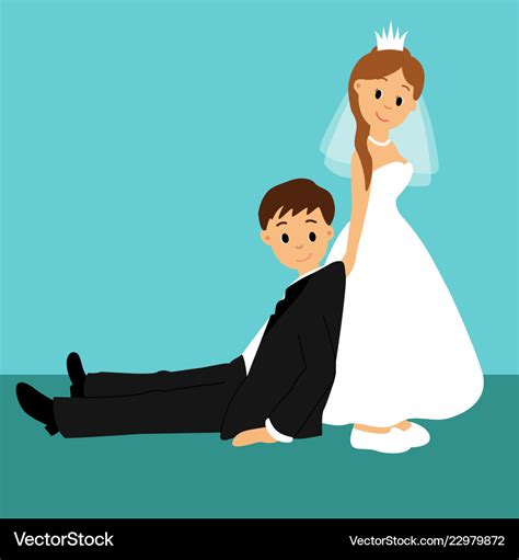 Bride And Groom Cartoon Royalty Free Vector Image