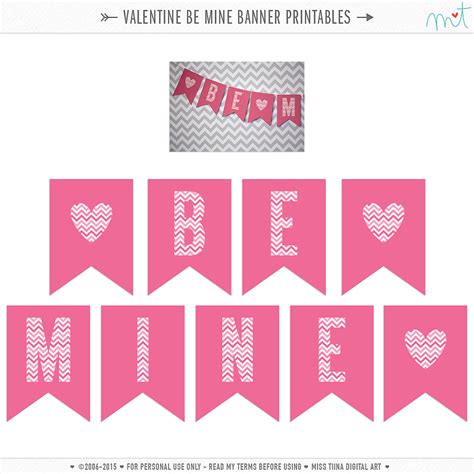 Free Printable Valentines ‘be Mine Banner